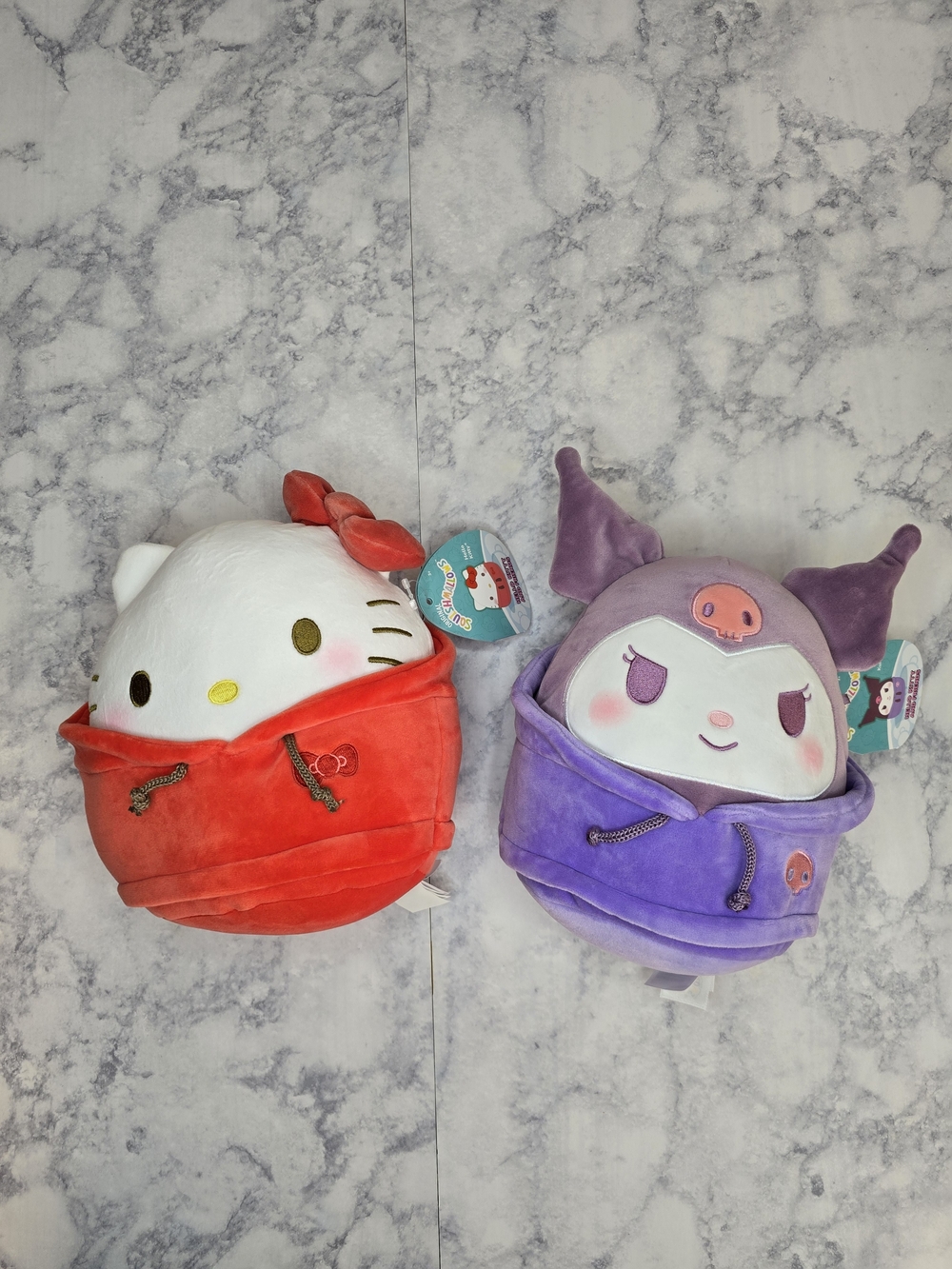 Squishmallow Hello Kitty & Kuromi 8" Hooded Plushies